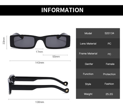 New Rectangle Sunglasses Women Fashion Small Square Frame Vintage Brand Sun Glasses Men Shades Retro Clear Green Oculos UV400