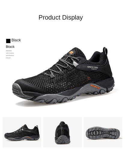 HUMTTO New Summer Hiking Sneakers Shoes for Men Breathable Outdoor Trekking Sport Mens Shoes Climbing Hunting Walking Man Shoes