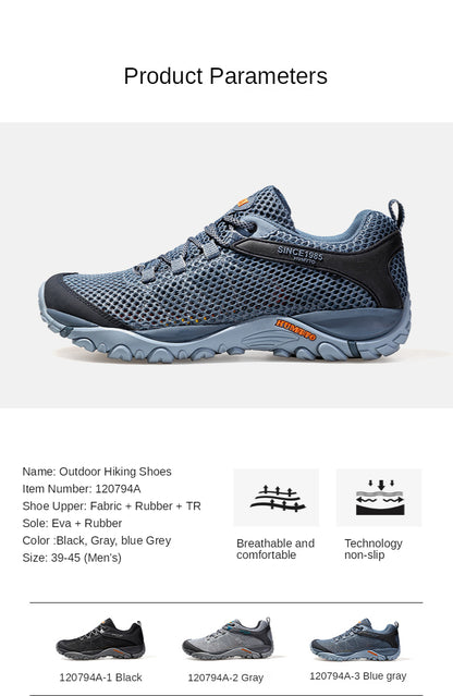 HUMTTO New Summer Hiking Sneakers Shoes for Men Breathable Outdoor Trekking Sport Mens Shoes Climbing Hunting Walking Man Shoes