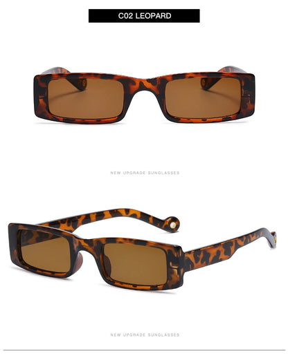 New Rectangle Sunglasses Women Fashion Small Square Frame Vintage Brand Sun Glasses Men Shades Retro Clear Green Oculos UV400