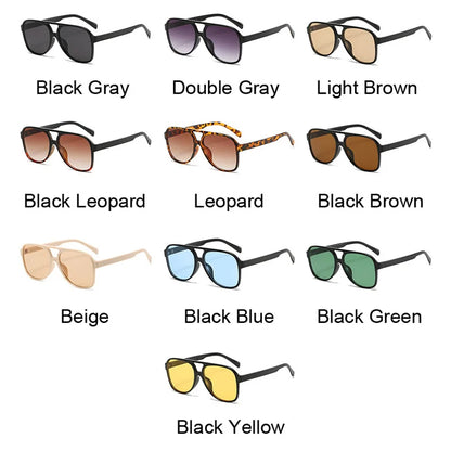 Vintage Oversized Sunglasses Woman Fashion Brand Big Frame Sun Glasses Female Candy Colors Ins Style Aviation Oculos De Sol