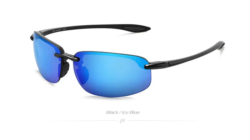 JULI Sports Sunglasses for Men Women TR90 Rimless Frame UV400 Protection for Cycling Running Fishing Baseball Driving 8001