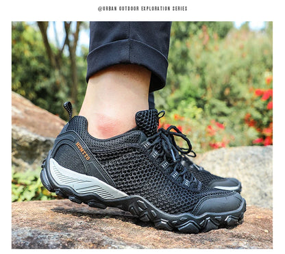 HUMTTO Pantofi de drumeție pentru bărbați, pantofi respirabili pentru sporturi în aer liber, pantofi de alpinism, pantofi de vânătoare pentru femei, adidași de trekking, ghete până la gleznă, pantofi tactici