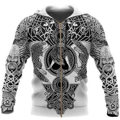 Fenrir Wolf Valknut Tattoo 3D-tulostetut miesten hupparit Harajuku-muoti Huppari Syksy Unisex-huppari sudadera hombre