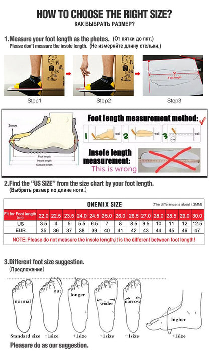 ONEMIX Trail Running Shoes Non-Slip Lightweight Sport Shoes Breathable Durable Hiking Male Athletic Anti-Slippery Men's Sneakers