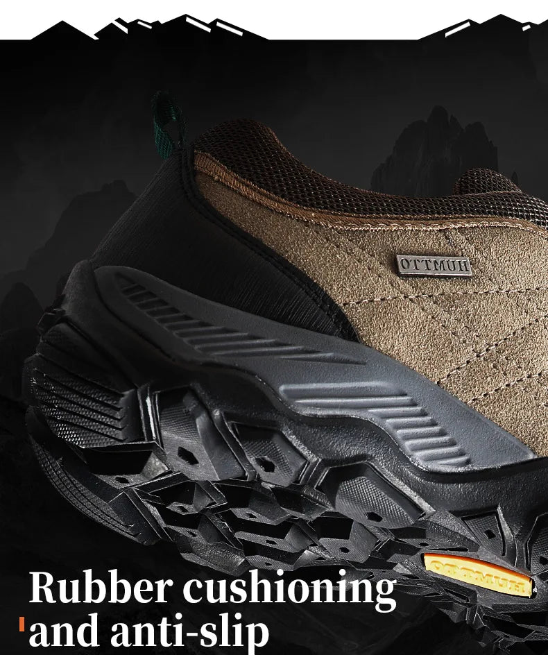 HUMTTO Outdoor Hiking Trekking Mountain Sports Shoes for Men Camping Hunting Walking Breathable Cushioning Man Nonslip Sneakers