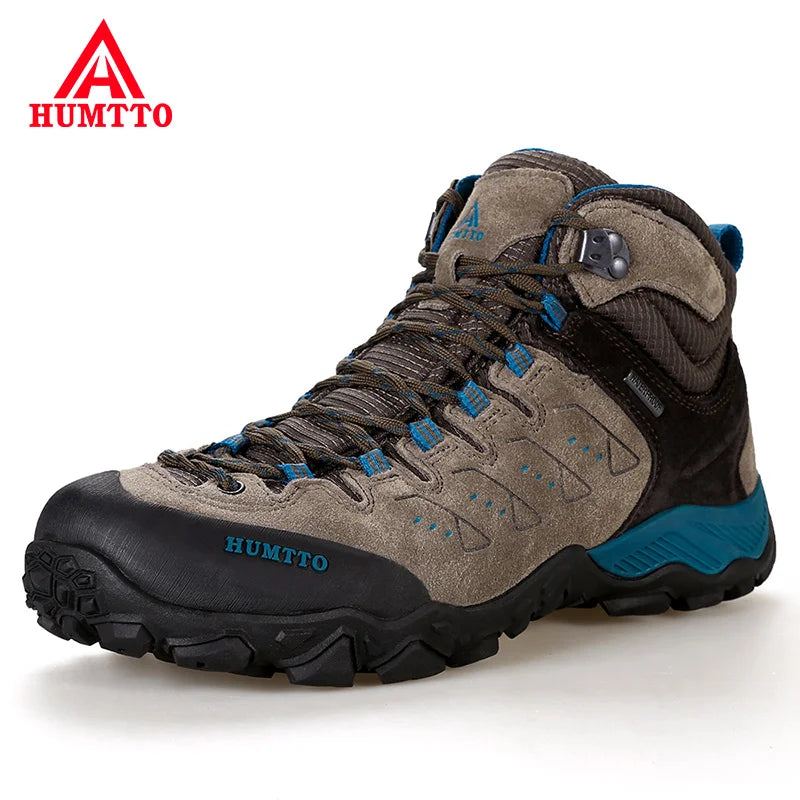HUMTTO Nouvelles chaussures de randonnée pour homme : baskets d'extérieur imperméables pour homme et femme, en cuir, pour la marche, l'escalade, le trekking et le sport ; bottes pour homme et femme