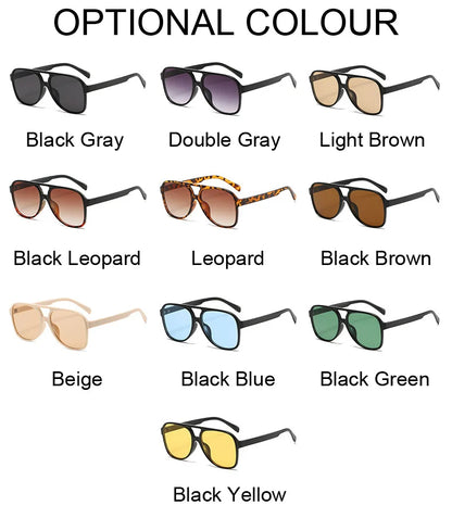 Vintage Oversized Sunglasses Woman Fashion Brand Big Frame Sun Glasses Female Candy Colors Ins Style Aviation Oculos De Sol