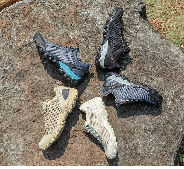 HUMTTO Pantofi de drumeție pentru bărbați, pantofi respirabili pentru sporturi în aer liber, pantofi de alpinism, pantofi de vânătoare pentru femei, adidași de trekking, ghete până la gleznă, pantofi tactici
