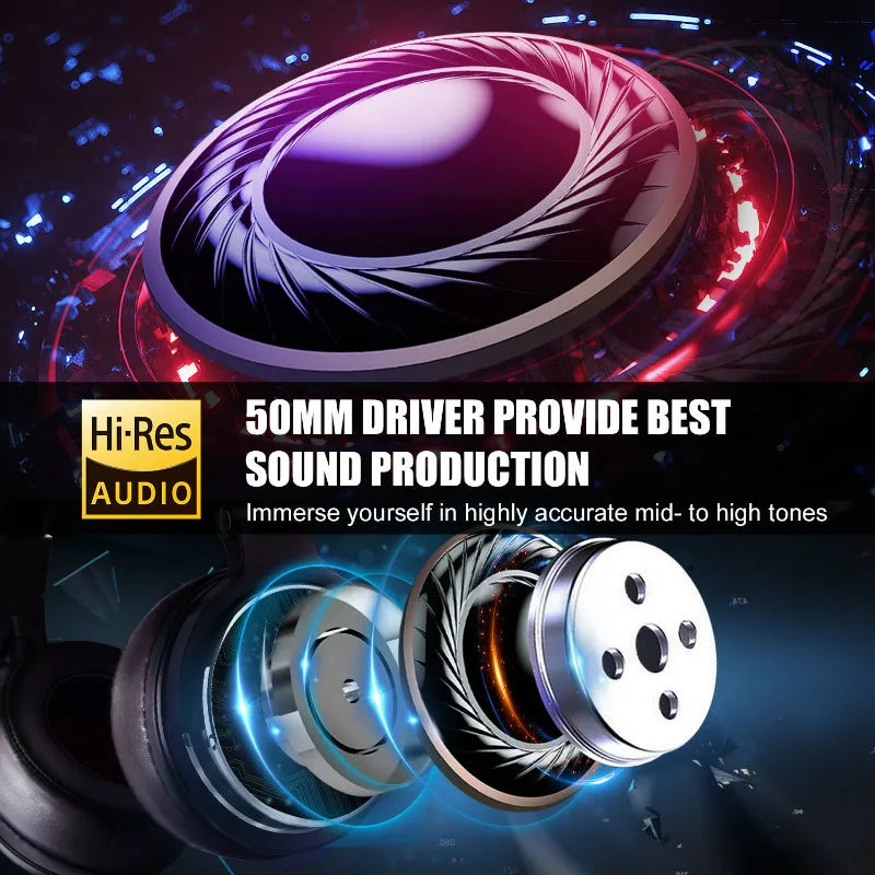 Oneodio ecouteurs avec fil Casque de studio hi-fi professionnel pour DJ avec micro, pour téléphone et PC