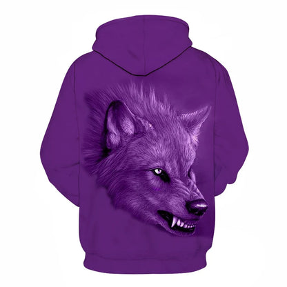 Cool Space Galaxy Wolf Hoodie – Herren-Hoodie mit leuchtendem Wolf, modischer Pullover für Frühling und Herbst