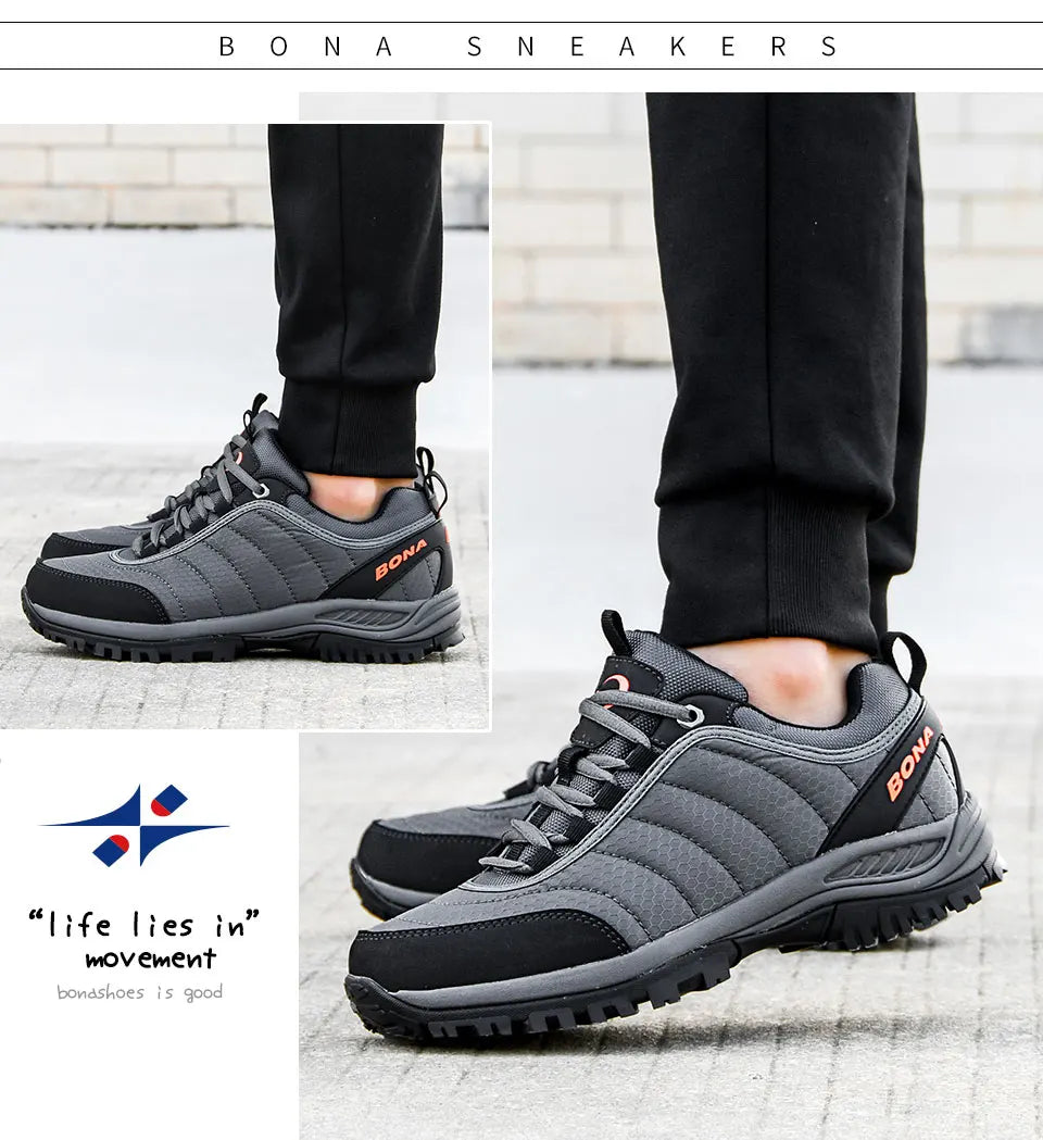 BONA Wanderschuhe Herren Bergsteigerschuhe Outdoor-Sneaker Herrenschuhe Trekking-Sport-Sneaker Herren Bequem