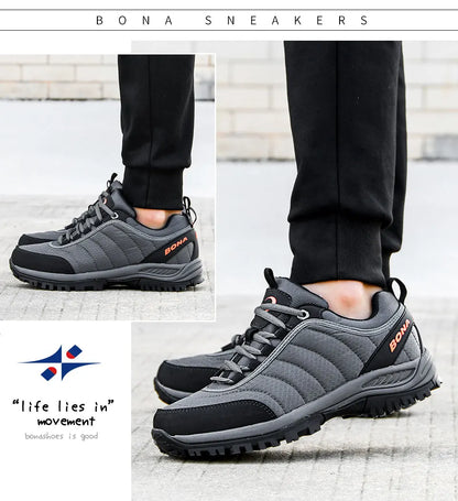 BONA Wanderschuhe Herren Bergsteigerschuhe Outdoor-Sneaker Herrenschuhe Trekking-Sport-Sneaker Herren Bequem