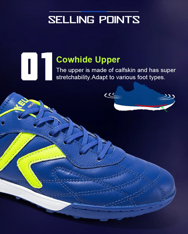 Fotbalové kopačky KELME TF, kopačky z telecí kůže, profesionální futsalové kopačky, originální tréninkové tenisky na fotbal ZX80011017