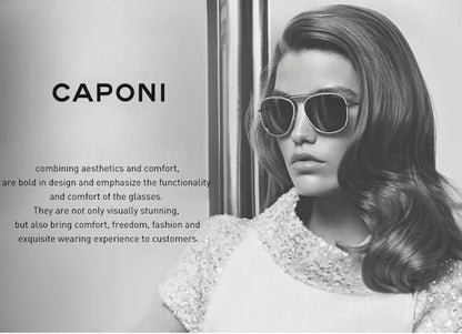 CAPONI Luxury Women Polarized Sunglasses Vintage Acetate Outdoor Original Design Eyewear UV400 Protection Brown Shade CP34020