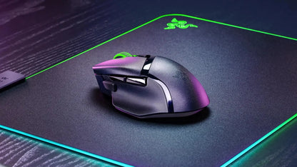 Mouse gaming wireless originale Razer Basilisk V3 X HyperSpeed personalizzabile, sensore ottico 18K, Chroma RGB, 9 comandi programmabili