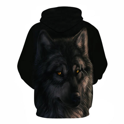 Cool Space Galaxy Wolf Hoodie – Herren-Hoodie mit leuchtendem Wolf, modischer Pullover für Frühling und Herbst