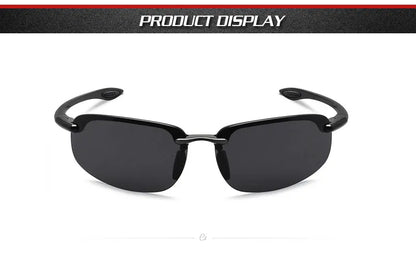 JULI Sports Sunglasses for Men Women TR90 Rimless Frame UV400 Protection for Cycling Running Fishing Baseball Driving 8001
