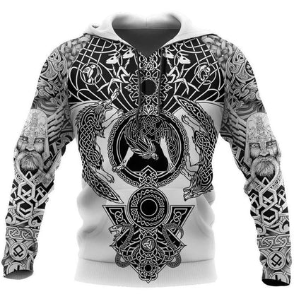 Fenrir Wolf Valknut Tattoo 3D-tulostetut miesten hupparit Harajuku-muoti Huppari Syksy Unisex-huppari sudadera hombre