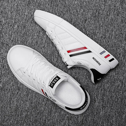 Men's Casual Sneakers Skateboarding Shoes PU Flats Shoes Students Outdoor Sneakers Street Shoes Lace Walking Shoes Plus Size 48