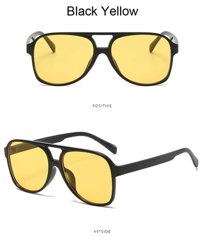 Vintage Oversized Sunglasses Woman Fashion Brand Big Frame Sun Glasses Female Candy Colors Ins Style Aviation Oculos De Sol