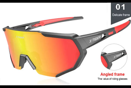 X-TIGER cyklistické brýle, polarizované brýle, cyklistické brýle, sportovní pánské fotochromatické sluneční brýle, brýle pro MTB a silniční kola, 3/5 čoček