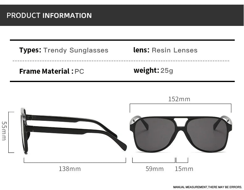 Vintage Oversized Sunglasses Woman Fashion Brand Big Frame Sun Glasses Female Candy Colors Ins Style Aviation Oculos De Sol