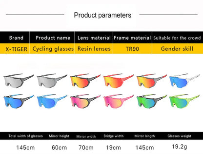 X-TIGER cyklistické brýle, polarizované brýle, cyklistické brýle, sportovní pánské fotochromatické sluneční brýle, brýle pro MTB a silniční kola, 3/5 čoček