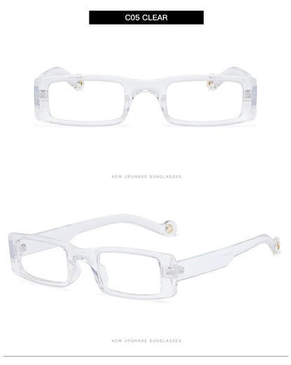 New Rectangle Sunglasses Women Fashion Small Square Frame Vintage Brand Sun Glasses Men Shades Retro Clear Green Oculos UV400