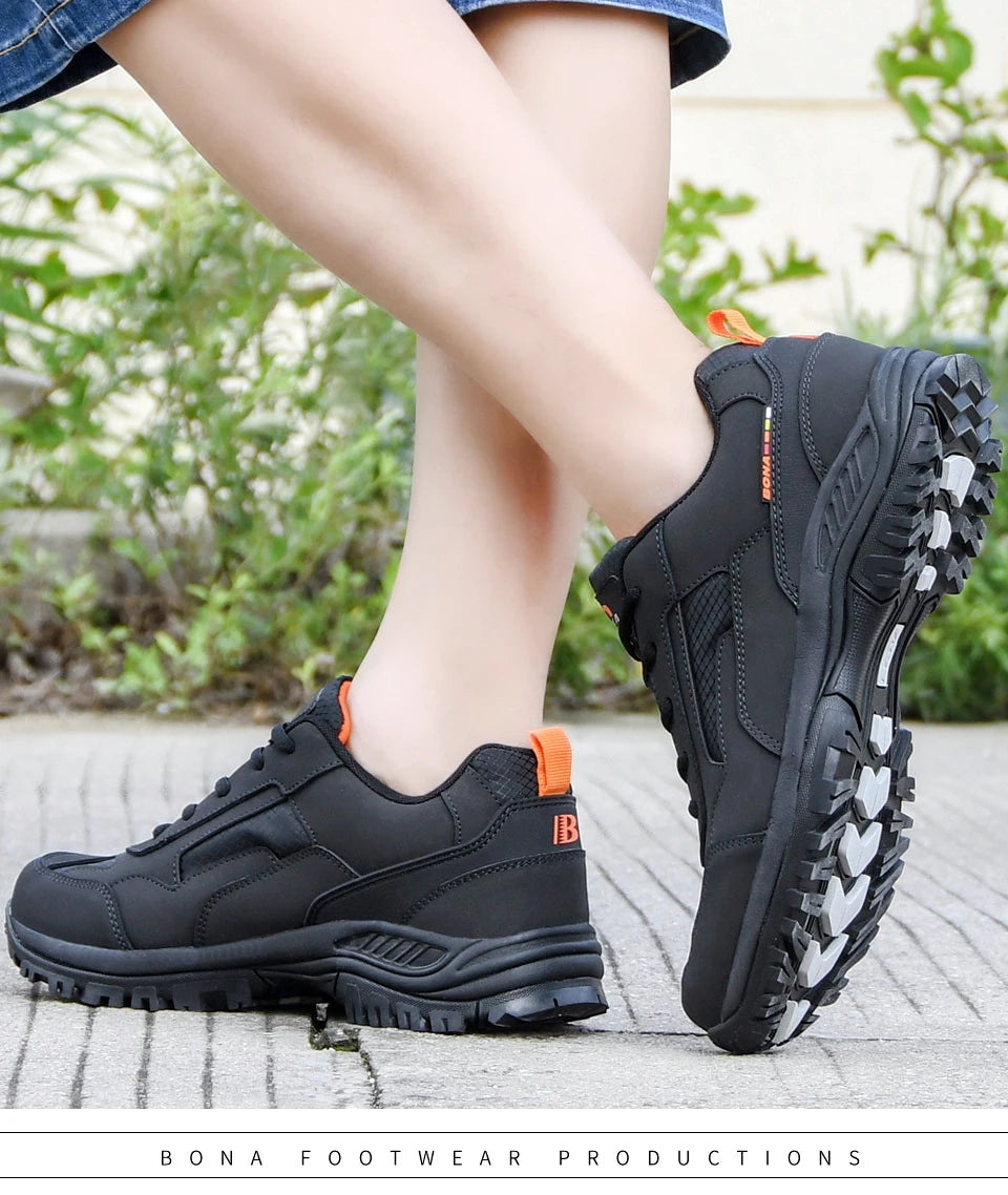 BONA New Designers Non-slip Wear-resistant Breathable Hiking Shoes Men Outdoor High-quality Jogging Walking Shoe Mansculino