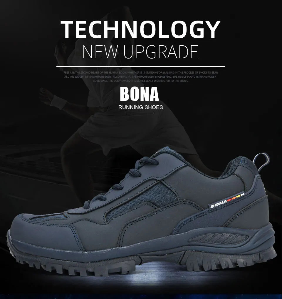 BONA New Designers Non-slip Wear-resistant Breathable Hiking Shoes Men Outdoor High-quality Jogging Walking Shoe Mansculino