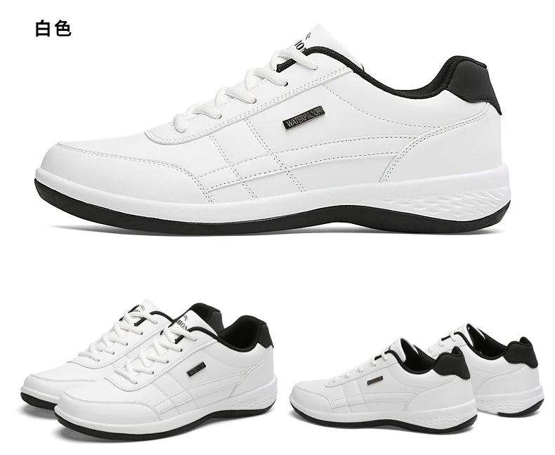 Skórzane męskie buty sportowe – modne, codzienne, włoskie, oddychające, rekreacyjne, męskie trampki, obuwie antypoślizgowe, męskie buty wulkanizowane