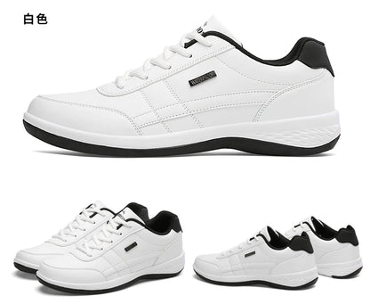 Skórzane męskie buty sportowe – modne, codzienne, włoskie, oddychające, rekreacyjne, męskie trampki, obuwie antypoślizgowe, męskie buty wulkanizowane
