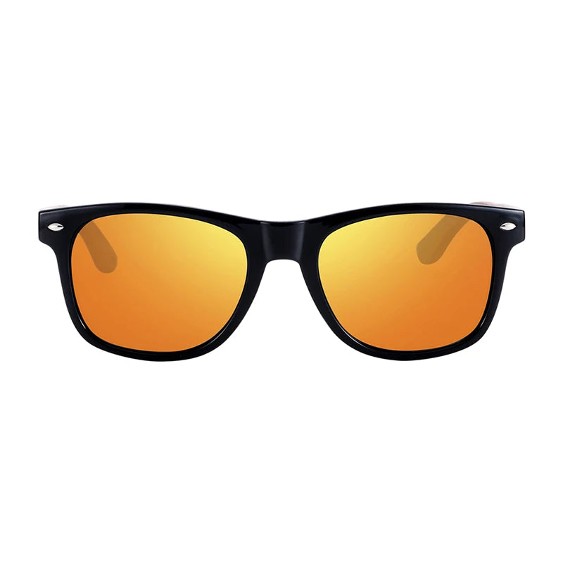 BARCUR High Quality Black Walnut Sunglasses Anti-Reflecti Men Women Mirror Sun Glasses Male UV400 Wooden Sunglass Shades Oculos