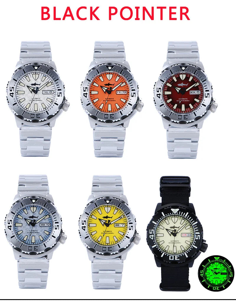 Heimdallr Sharkey Monster V2 Men's Diver Watch 316L Stainless Steel Japan NH36A Movement 200M Waterproof Men Mechanical Watches