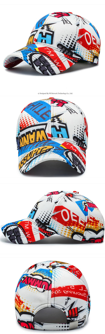 FS Brand White Street Graffiti Baseball Cap For Men Women Snapback Hip Hop Caps Cotton Summer Trucker Hat Casquette Homme 2026