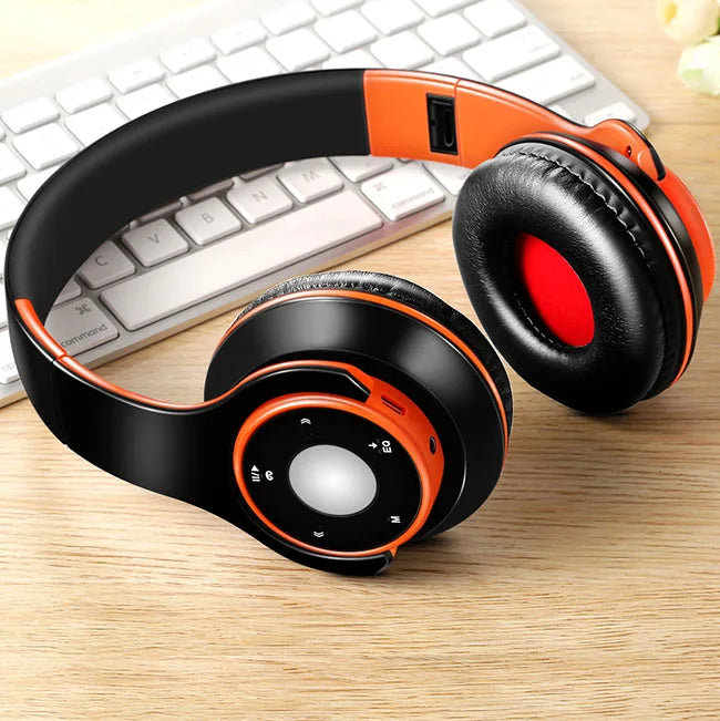 Casque audio sans fil Bluetooth pliable et coloré avec microphone et lecteur de carte TF pour enfants, femmes et hommes