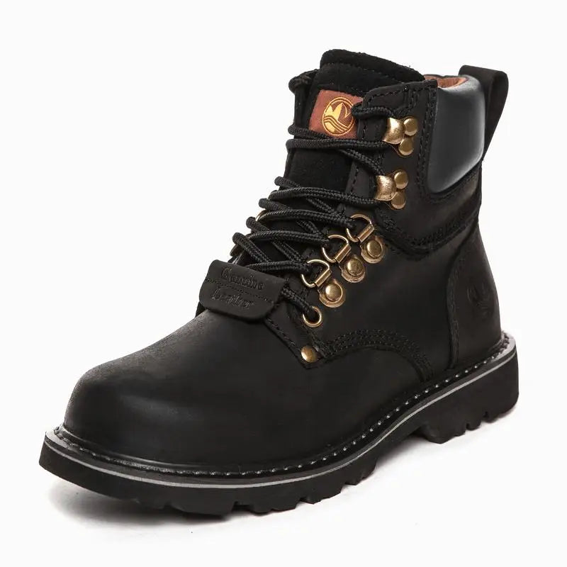 KOWM Cowhide Outdoor Men Hiking Shoes Waterproof Tactical Desert shoes Hunting Boots Snow Boots Fur Sneaker Women Trekking Shoes