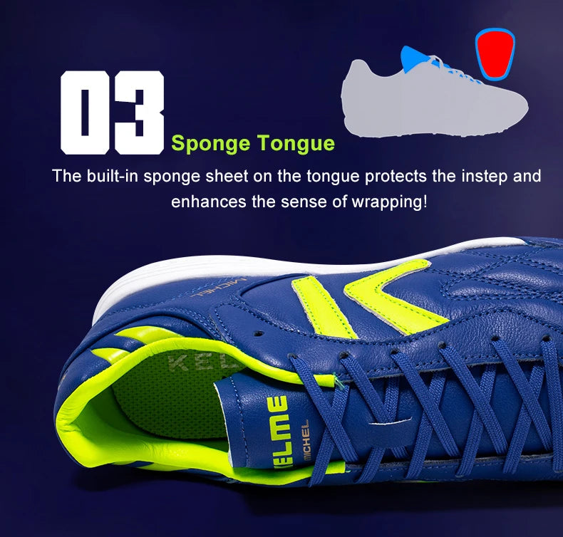 Fotbalové kopačky KELME TF, kopačky z telecí kůže, profesionální futsalové kopačky, originální tréninkové tenisky na fotbal ZX80011017