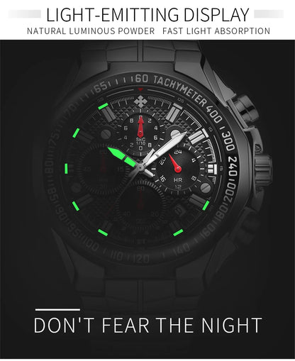 Sports Watches For Men Fashion Quartz Men Big Clock WWOOR Top Brand Luxury Military Full Steel Waterproof Chronograph Wristwatch
