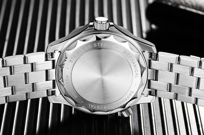PHYLIDA Black Dial PT5000 MIYOTA Automatic Watch DIVER 200M 007 NTTD Style Sapphire Crystal Solid Bracelet Waterproof 20Bar