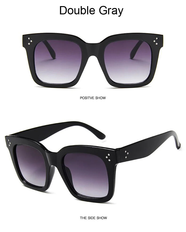 Square Oversized Sunglasses Woman Fashion Black Gradient Vintage Sun Glasses Female Outdoor Shades Driver Retro Oculos De Sol