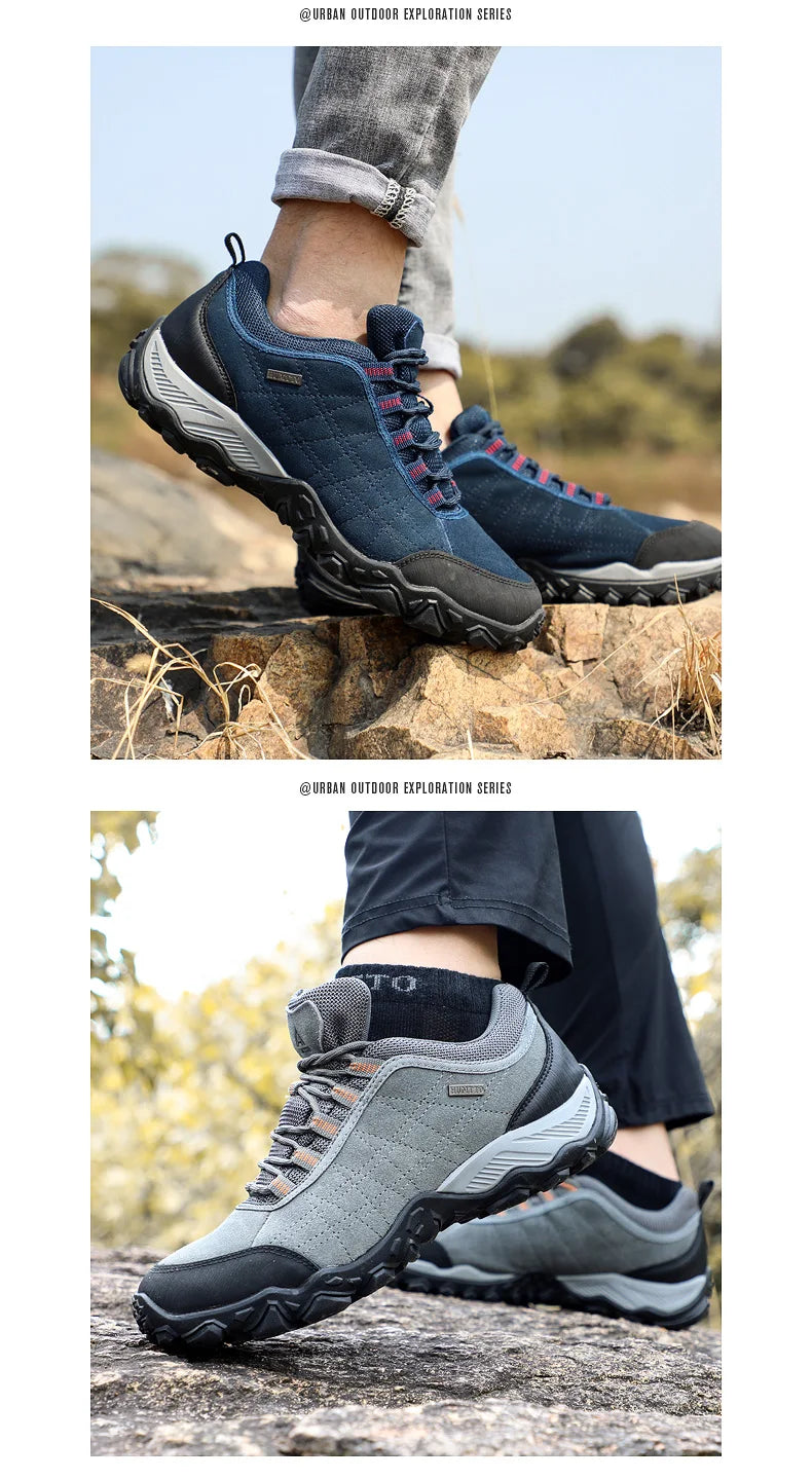 HUMTTO Outdoor Hiking Trekking Mountain Sports Shoes for Men Camping Hunting Walking Breathable Cushioning Man Nonslip Sneakers