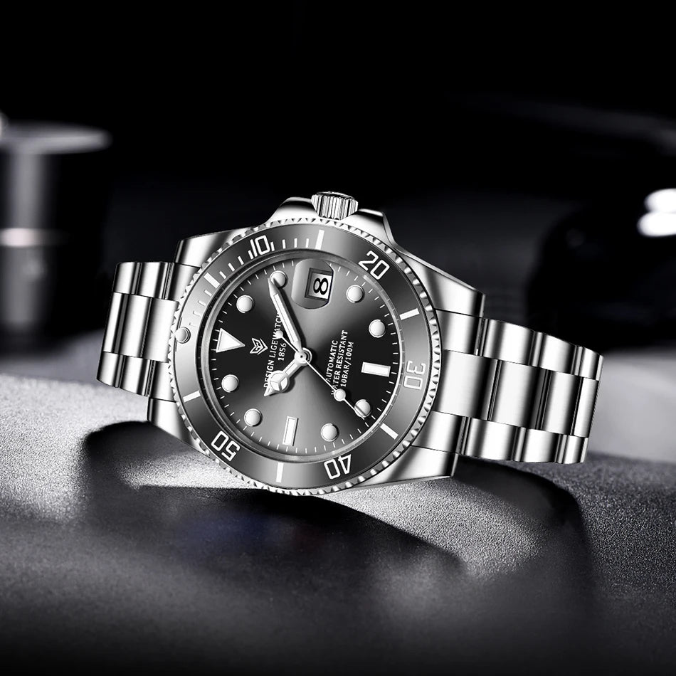Orologi da polso meccanici da uomo LIGE, orologi da lavoro, orologi da uomo impermeabili, orologi sportivi automatici da uomo, Relogios Masculino