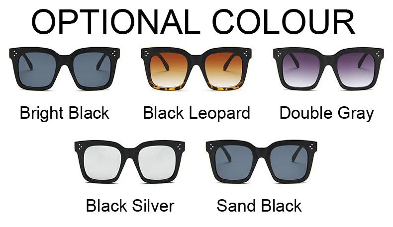 Square Oversized Sunglasses Woman Fashion Black Gradient Vintage Sun Glasses Female Outdoor Shades Driver Retro Oculos De Sol