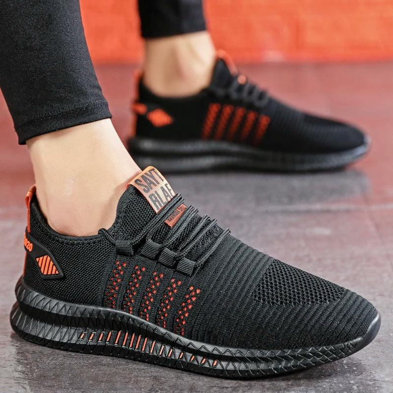 Baskets légères à la mode pour hommes, chaussures décontractées respirantes, chaussures de marche à lacets