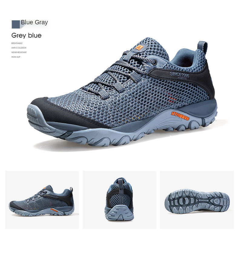 HUMTTO New Summer Hiking Sneakers Shoes for Men Breathable Outdoor Trekking Sport Mens Shoes Climbing Hunting Walking Man Shoes