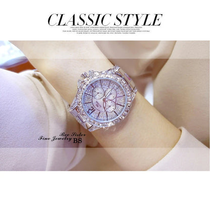 Women Watches Quartz Diamond Luxury Watch Fashion Top Brand Wristwatch Fashion Watch Ladies Crystal Jewelry Rose Gold Watch
