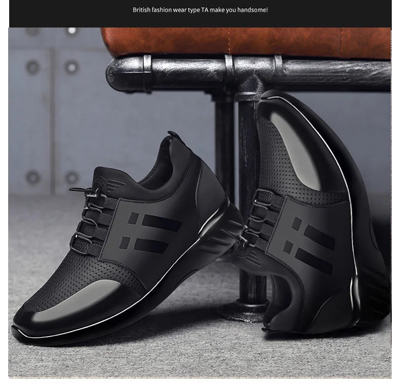 oein 2022 Men's Sneakers Quality 6CM Increasing British Shoes New Breathable Summer Casual Sneakers Big Size Office Shoes Men