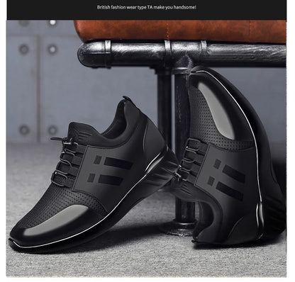 oein 2022 Men's Sneakers Quality 6CM Increasing British Shoes New Breathable Summer Casual Sneakers Big Size Office Shoes Men